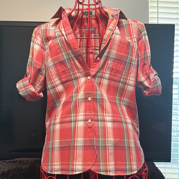 Ralph Lauren Tops - Ralph Lauren Plaid Button Up Blouse
